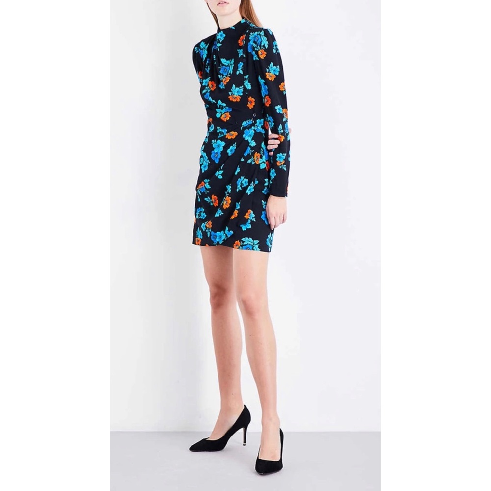 RARE MAJE Ripita Ruched Floral Long Sleeve Dress - Picture 4 of 16